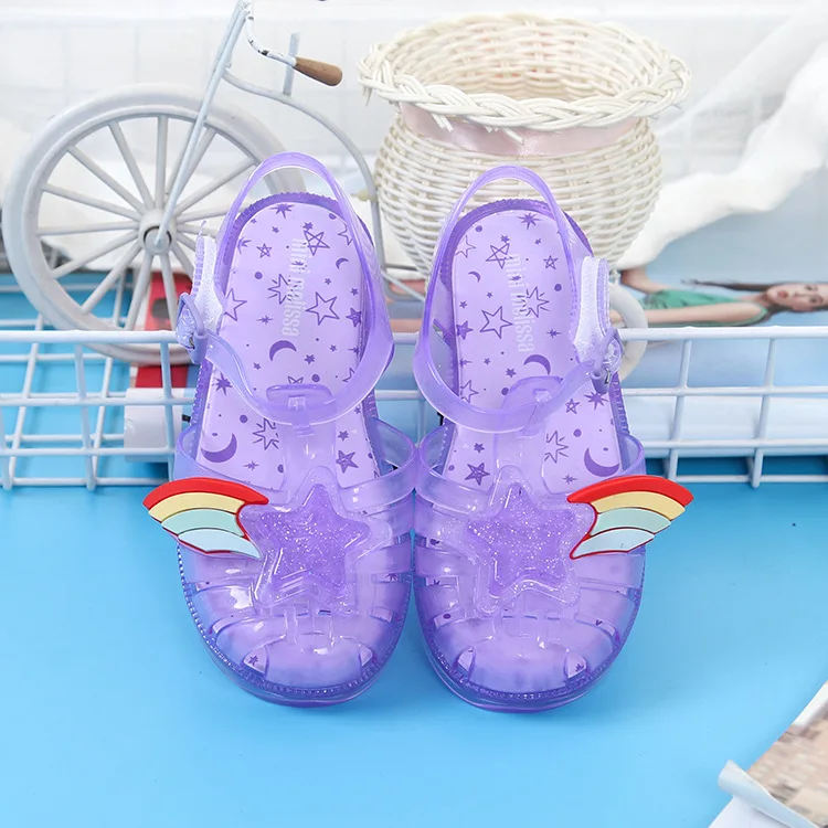 Mini Melissa Ultragirl Единорог новые оригинальные прозрачные сандалии для девочек детские сандалии детская пляжная обувь для малышей 14-18 см - Цвет: as picture color