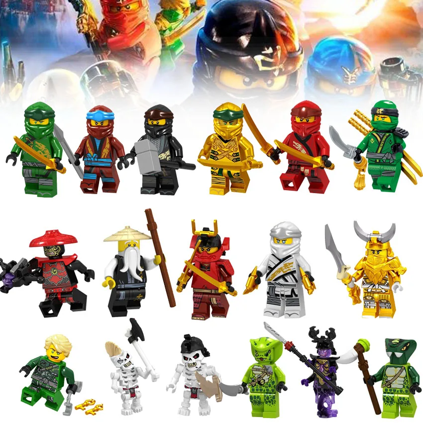

Single Sale Legoings Ninja Heroes Building Blocks Kai Lloyd Jay Nya Cole Bricks Figures Ninjagoingly Minifigured Kid Toys Doll