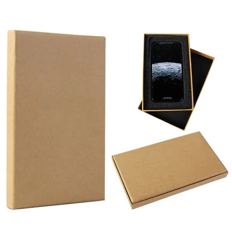 

50 pcs Wholesale Personalized Custom Phone Case Packaging Box Retail High Class Kraft Paper Package for iPhone Samsung LG Xiaomi