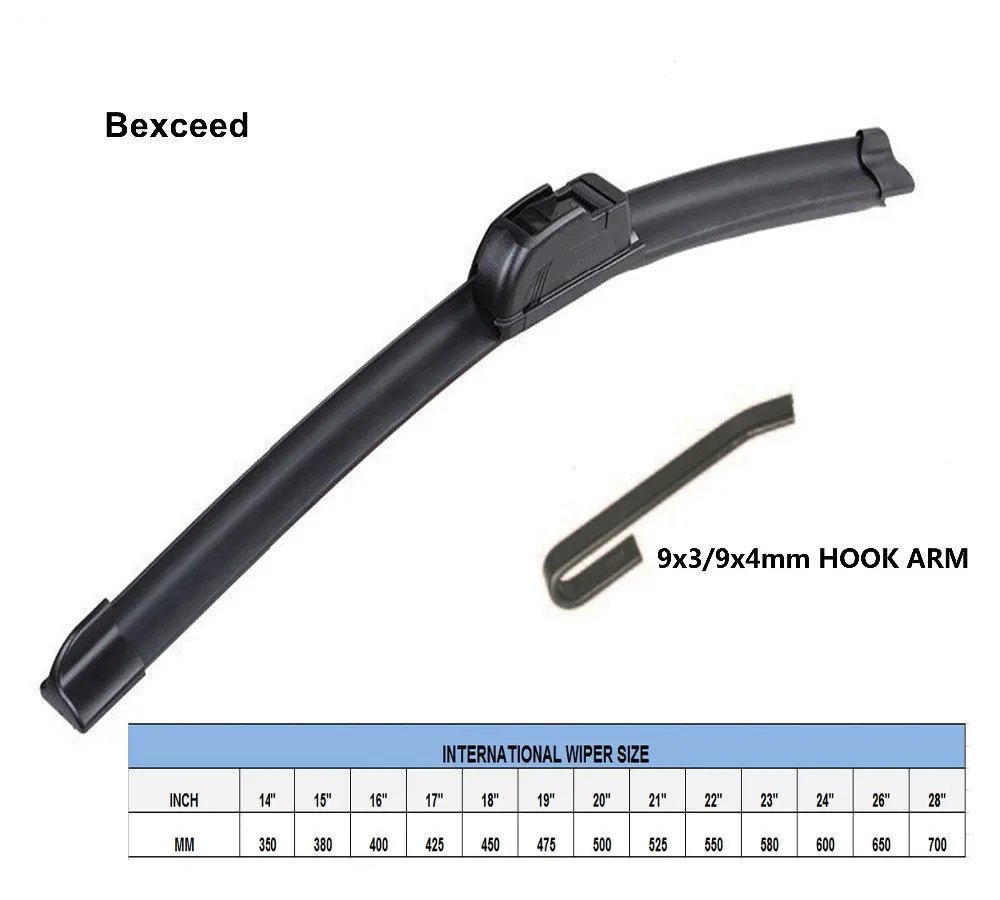 Bexceed of High Quality Car windshield flat wiper blade J HOOK ARM Size