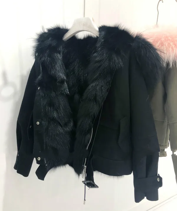 Новинка, Толстая теплая зимняя женская куртка с натуральным лисьим мехом и воротником из меха енота, съемная верхняя одежда 3 в 1, парки