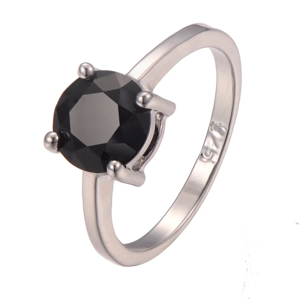 

Classic Style Black onyx 925 Sterling Silver Wedding Party Fashion Design Romantic Ring Size 5 6 7 8 9 10 11 12 PR28