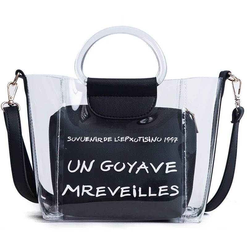 

HIVICKY Women Clear PVC Jelly Tote Small Pink Messenger Bags Female Everyday Handbag Sac Bolsos Para Mujer De Cuero Transparente
