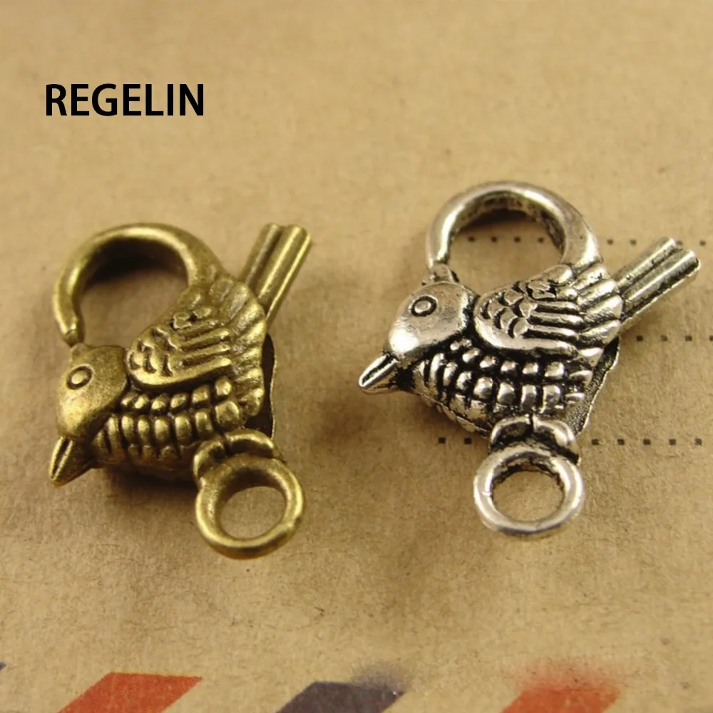 REGELIN 5 шт./лот Ретро маленькая птица застежка карабин крючки для ожерелья браслета