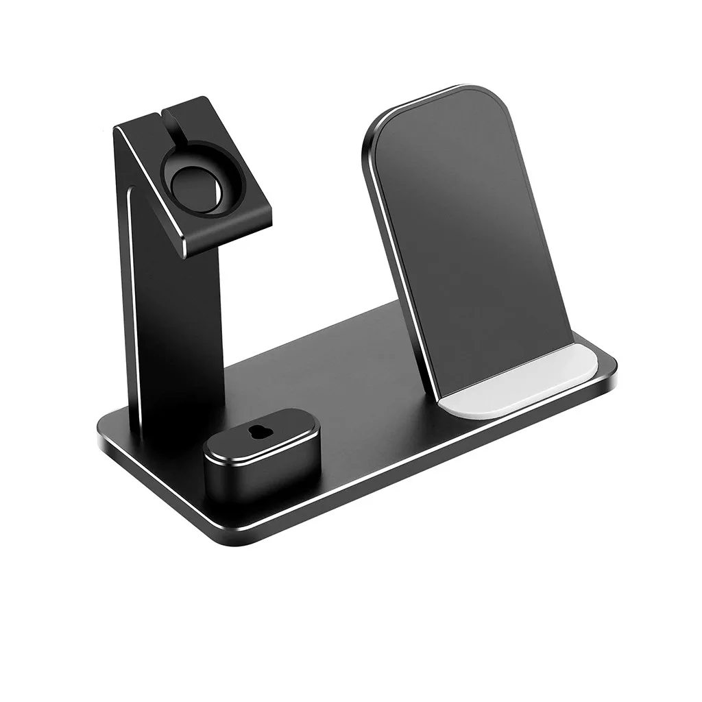 Новинка 2019 Qi Беспроводная зарядка подставка для iPhone док держатель Apple Watch Airpods 3 в 1