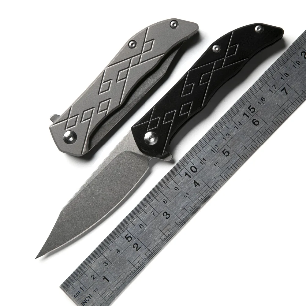

CH 3008 Flipper ball bearing folding knife D2 blade outdoor survival tactical titanium camping hunting Pocket knives EDC tools