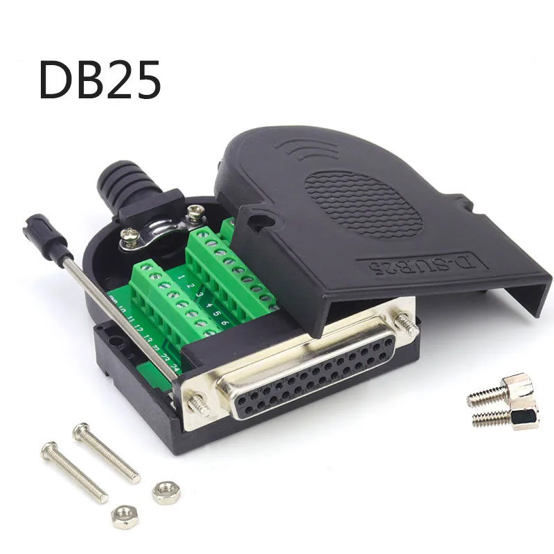 DB25 разъем 25Pin Мужской и Женский головка сигнальный разъем отверстие печатной платы адаптер паяльная головка последовательный порт головка 25 Pin