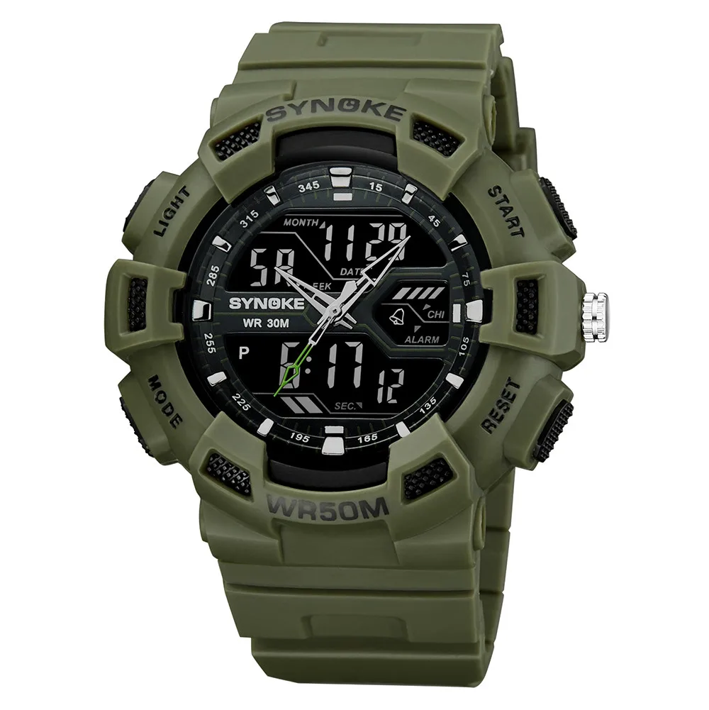 

Multi-Function 50M Waterproof Watch LED Digital Double Action Watch 50 meters swimming waterproof in Four Colour HIgh Quality