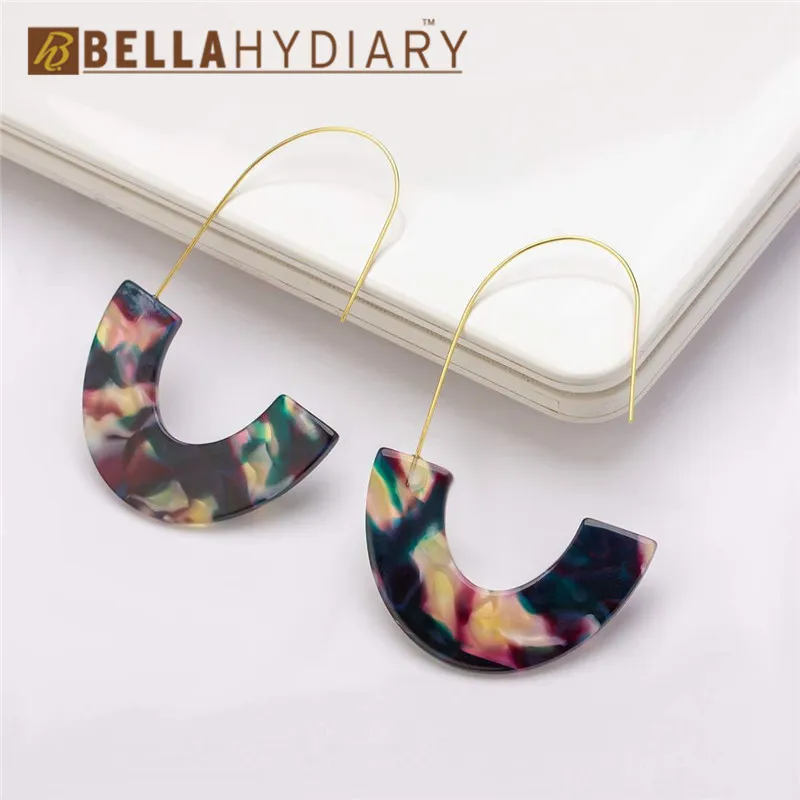 Bohemian Female Leopard Print Acrylic Earrings CC Hook Big Long Drop Earrings For Women Jewelry Pendientes Mujer Moda 2019 (4)