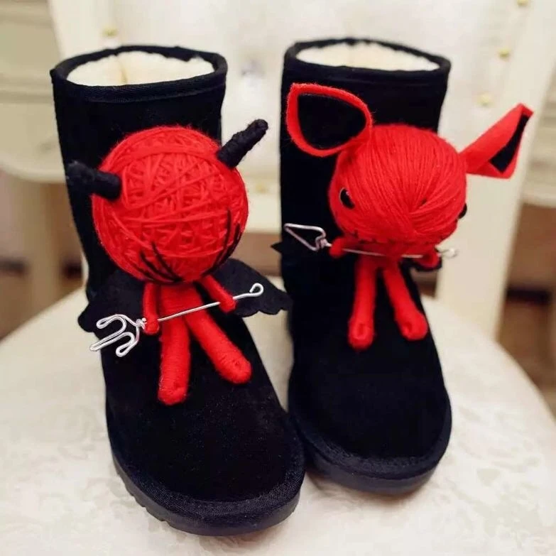 

2017 Women Rabbit Fur Winter Platform Boots Rhinestones Diamond Snow Boots Waterproof Leather Shoes Increased Keep Warm Flats
