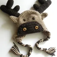 Детская вязаная шляпа оленя г. Ручная работа, Рождественская шапка с оленями, шапки зимняя вязаная шапочка для малышей, реквизит для фотосессии