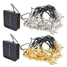 20 LED Solar Power LED String Lights Waterproof Holiday LED Strip Lighting For Fairy Christmas Tree Wedding Party Decoration