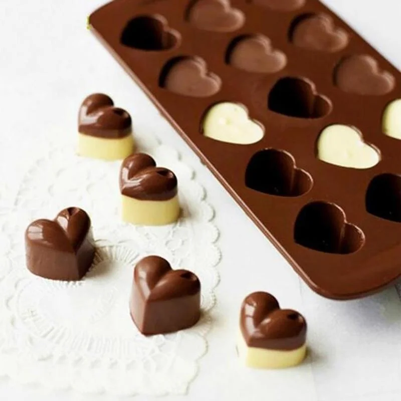 Форма для шоколада, силиконовая форма для выпечки торта, форма для выпечки в форме сердца, форма для шоколада, кекса, маффина, формы для выпечки, Кук(15 в форме любви