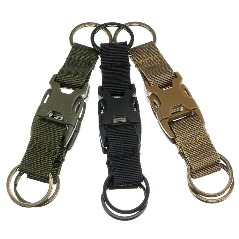 Tactical Outdoor Tools Backpack Belt Buckle Double Key Chain Quick