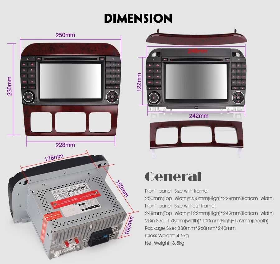 Clearance DAB+ Android 8.0 Autoradio GPS Sat Navi WiFi 3G Radio RDS OBD Bluetooth BT DVD USB SD DVR For Mercedes S/CL W220 W215 S500 CL600 21