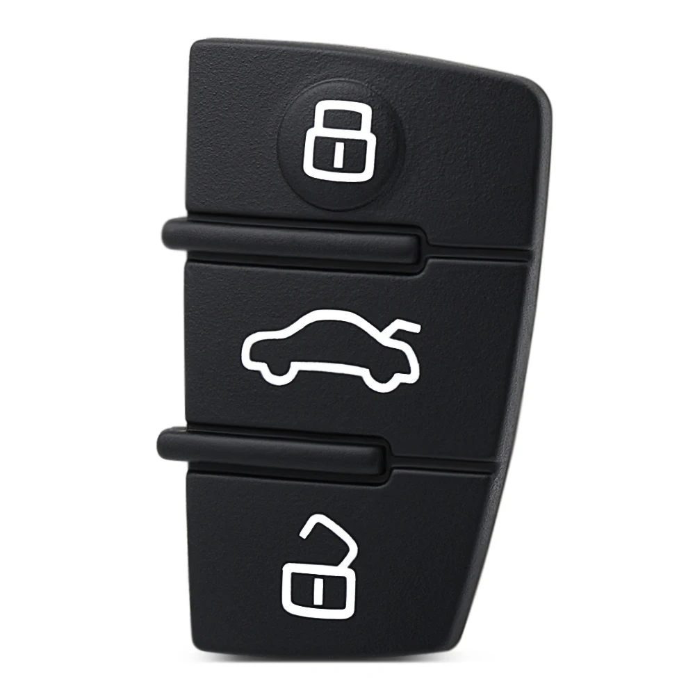 

1Pcs 3 Button Remote Key Fob Case Cover Car Key Pad Replacement for Audi A3 A4 A6 TT Q7 Durable Rubber Black