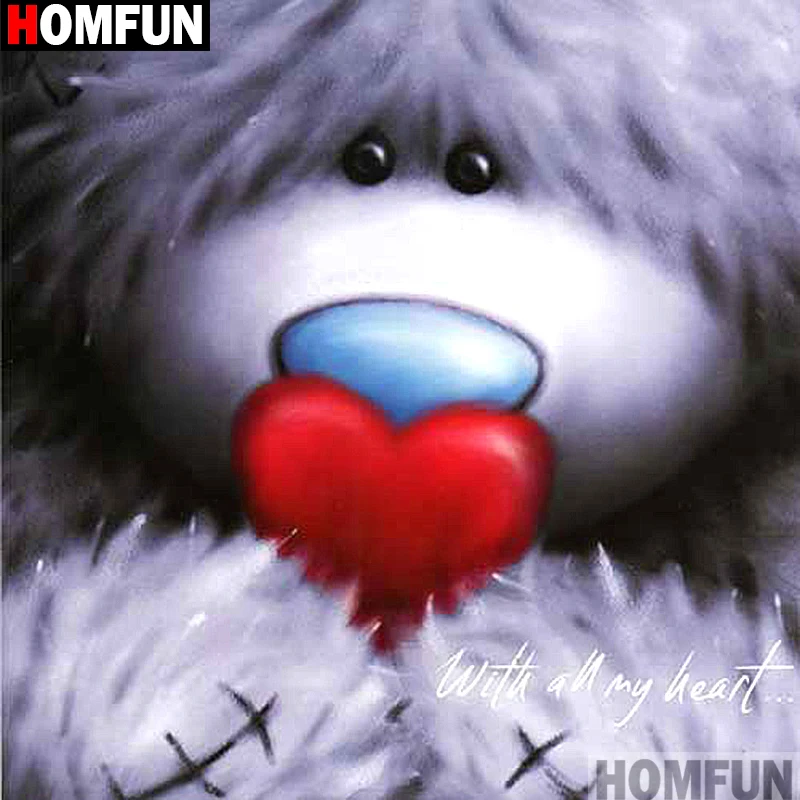Алмазная живопись HOMFUN мультяшный медведь вышивка крестиком из