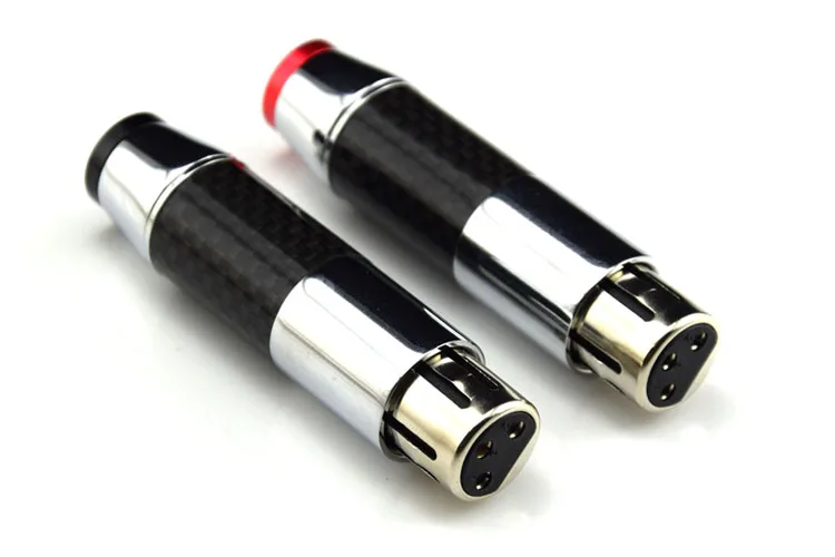 4 шт. ATAUDIO Hifi XLR штекер Hi-end углеродное волокно родиевое покрытие XLR кабель мужской и женский разъемы