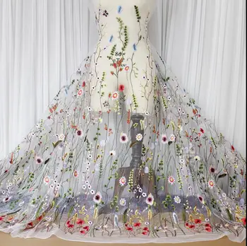 

3 Yards Colored Net Swiss French Lace Trim Embroidered Nigeria Lace Fabric For Lady Evening Dress 130cm Width