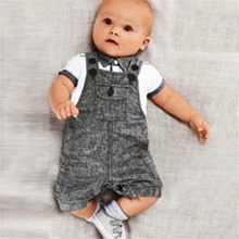Infants Baby Boys 2PCS Clothing Set T-shirt Top+Bib Pants Clothes Sets Jumpsuit Overall Costume LS9