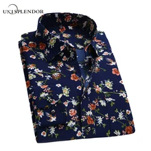 2017 Retro Floral Printed Man Casual Shirts Fashion Classic Men Dress Shirt Breathable Men’s Long Sleeve Brand Clothing YN552