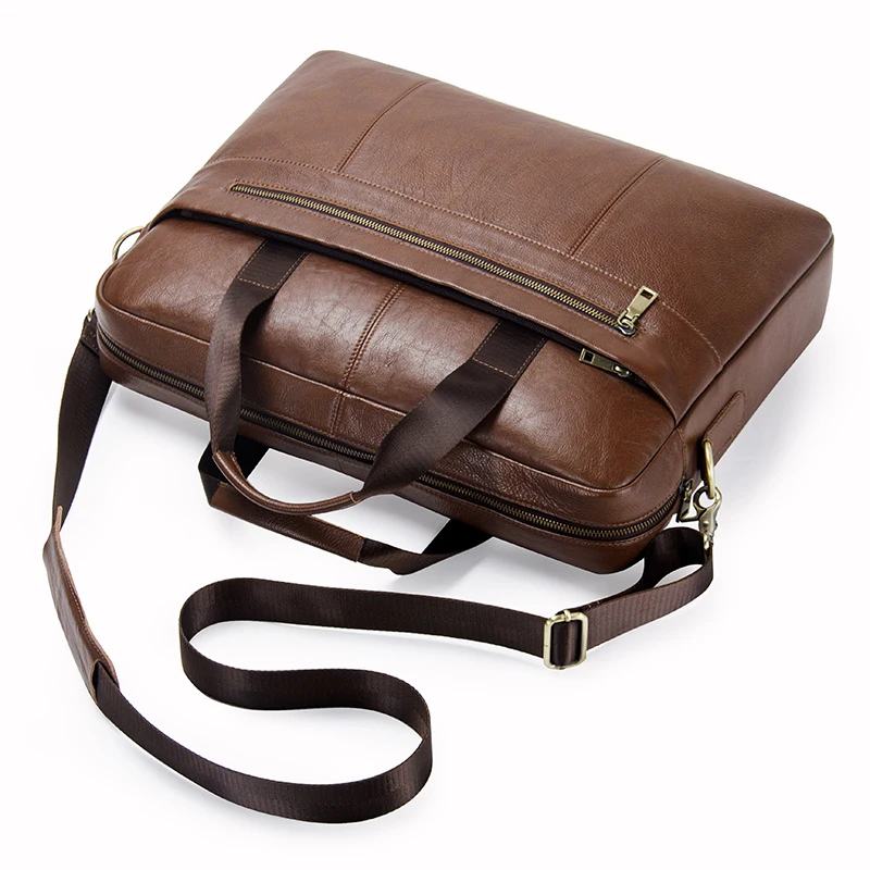 2019 جديد وصول جلد طبيعي رجل حقيبة ل 15.6 بوصة محمول الرجال Crossbody أكياس كبيرة الأعمال حقيبة كتف للذكور