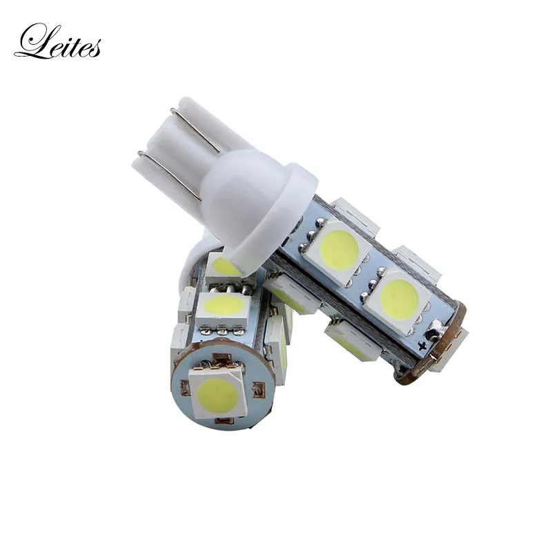 Leite 100 шт. T10 разъем 5050 9 SMD светодиодный для 194 168 192 W5W светодиодный сигнальный светильник угловой парковочный фонарь боковой габаритный светильник s