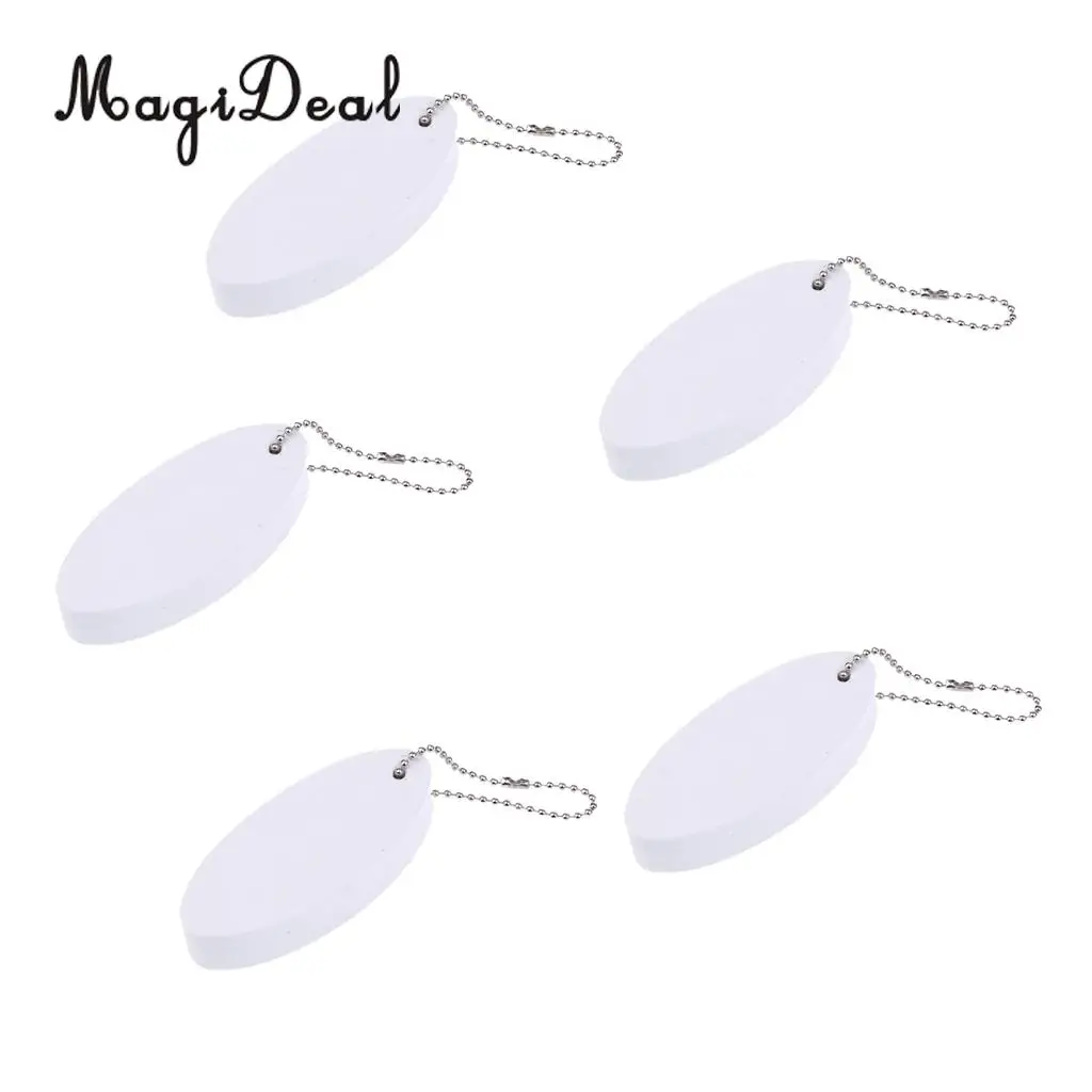 MagiDeal 5 Pieces Marine Outboard Swimming Floating Keyring Sailing Kayak Fishing- Surfboard White