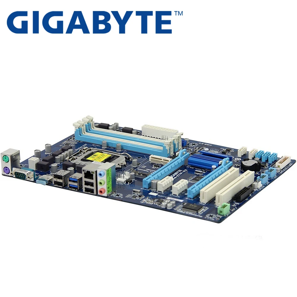 Материнская плата GIGABYTE GA-Z77P-D3 для настольных ПК Z77 Socket LGA 1155 i3 i5 i7 DDR3 32G ATX UEFI биос оригинальная Z77P-D3 б/у материнская плата