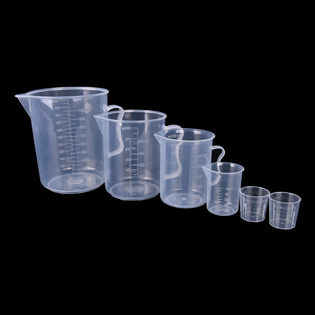 Новый 20 Вт 30 50/300/500/1000ML PP Пластик фляга цифровая мерная чаша шкала цилиндра