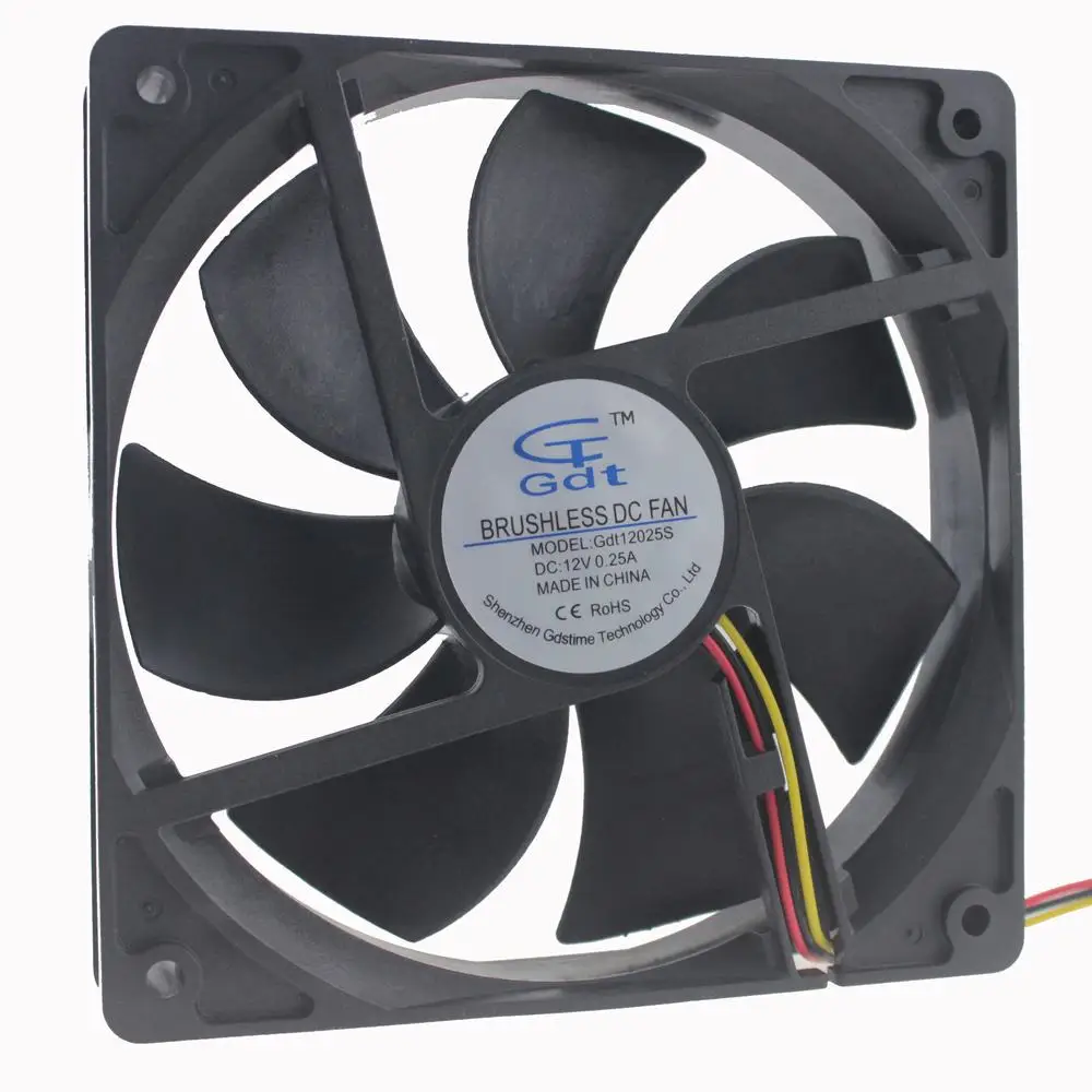 Новый DC 12V 3pin 12cm 120mm 120x120x25 интерфейс материнской платы Вентилятор охлаждения
