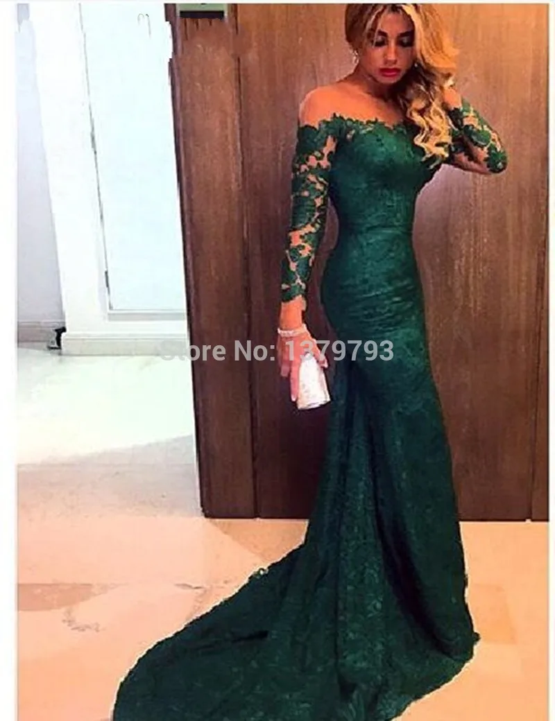 Vestidos de fiesta largos verde esmeralda Clearance