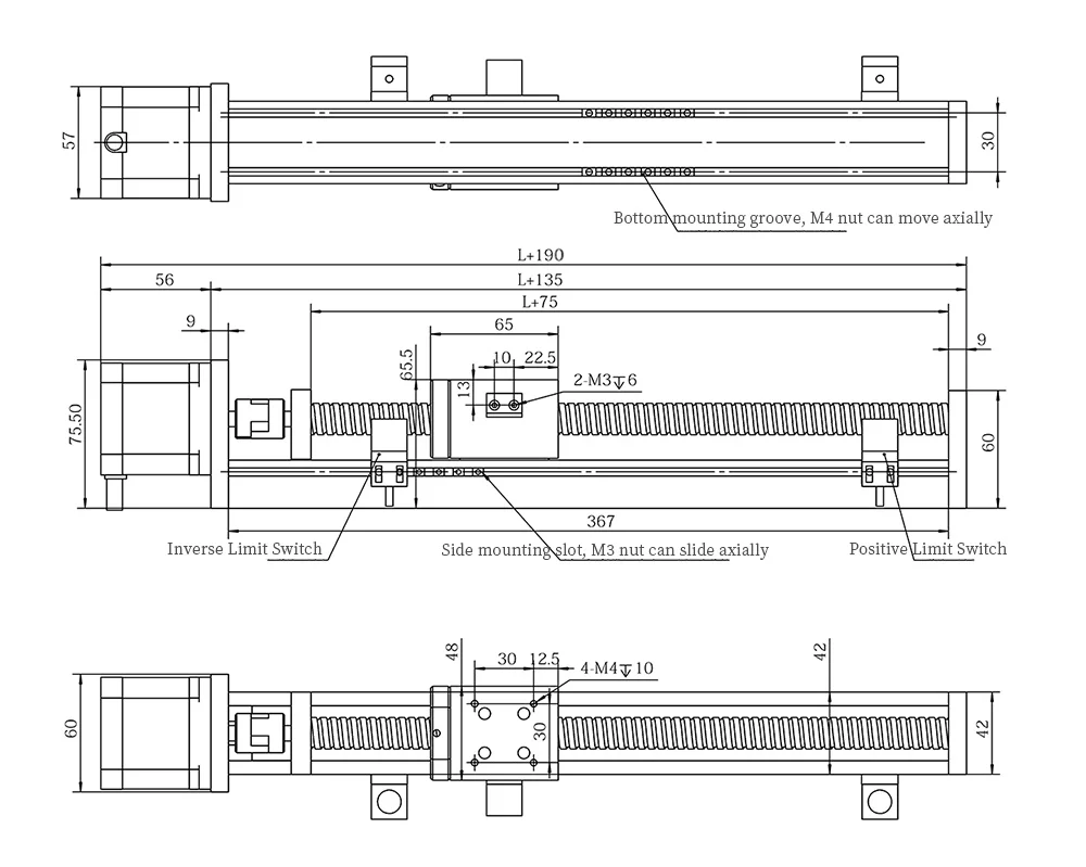 Козловой станок XYZ CNC линейный привод моторизованная линейная ступень стол скользящая система движения для лазерной резки оси Z 500 мм ход