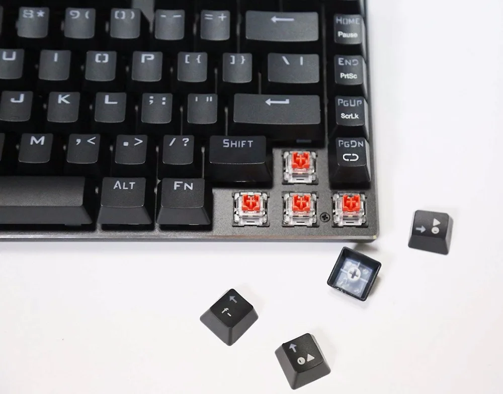  RGB Mechanical Gaming Keyboard Red Switch - Linear Quiet LED Backlit Water Resistant Compact 81 Key