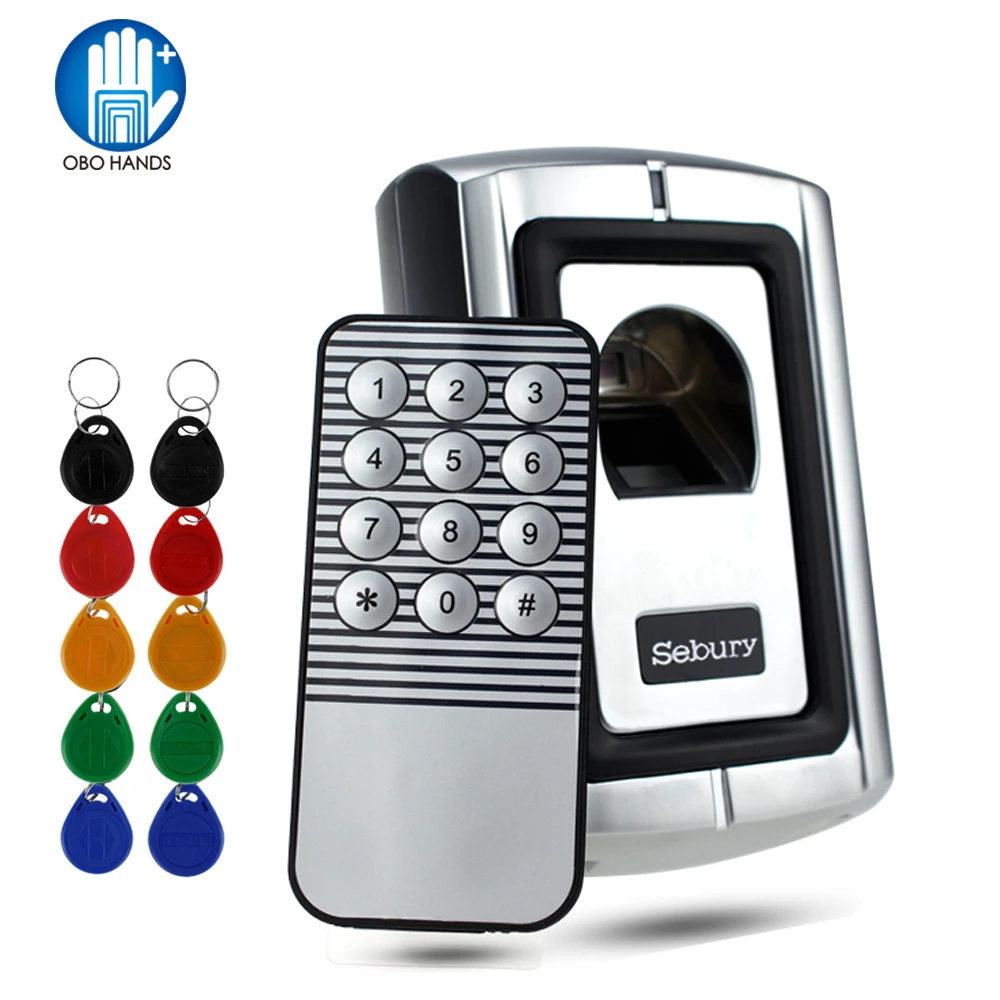 

Metal Standalone Fingerprint Access Control Reader Biological Recognition Lock Finger Scanner with rainproof case cover+ keys