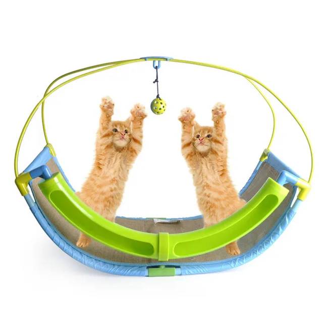 Buy Cat Activity Center with Hanging Toy Balls,Rocking Roller Helps Cats Get