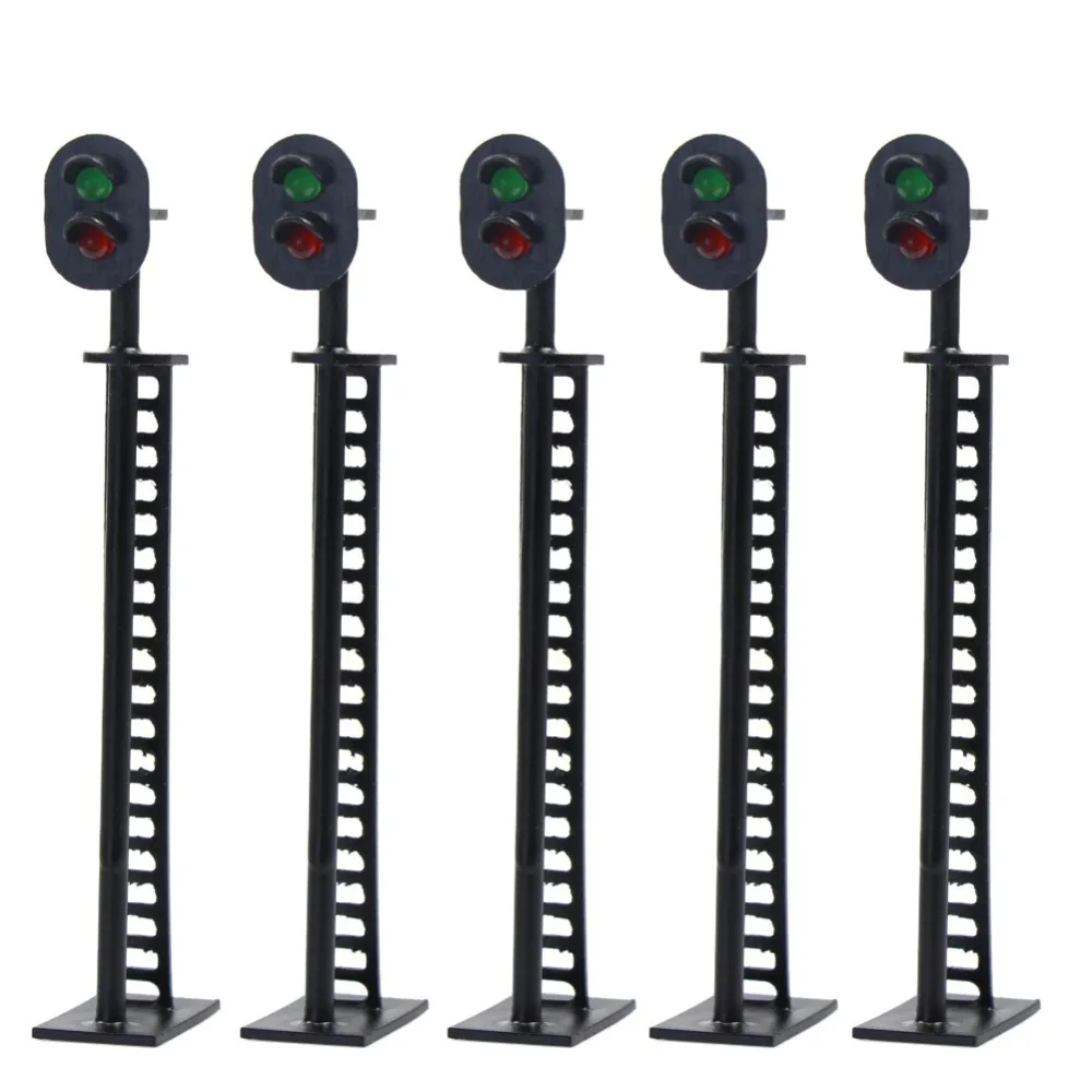 

5pcs Model Railway Block Signals Green/Red HO or OO Scale 8cm 12V Led New JTD01 model traffic signal led lights ho scale