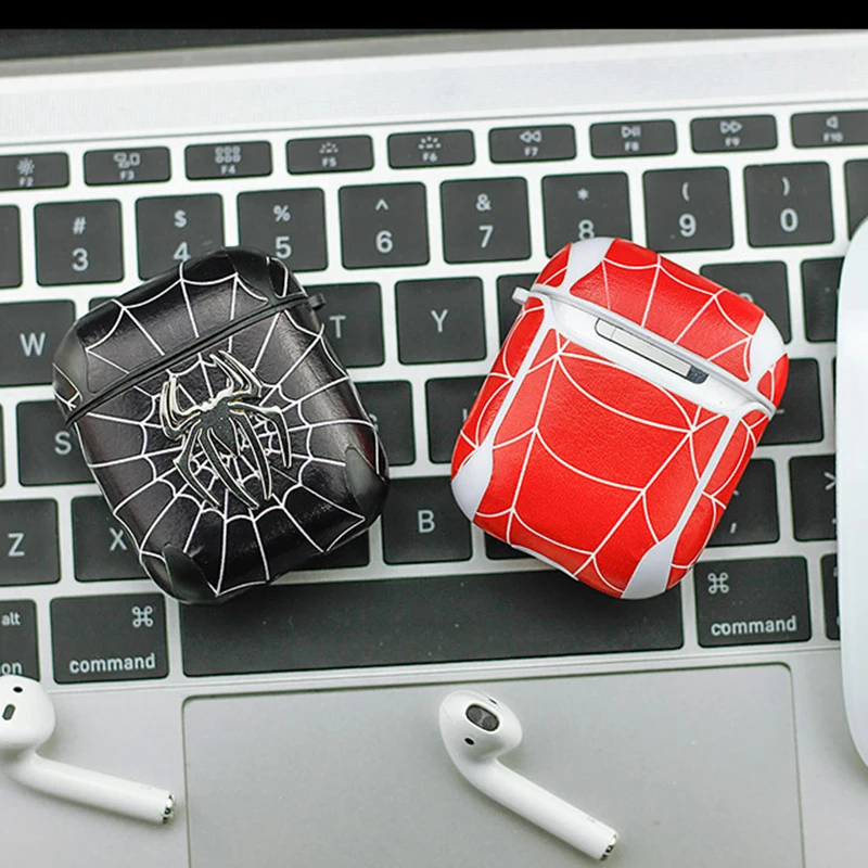 Кожаный чехол для Apple Airpods аксессуары 3D Мультфильм Крутой печати Защитная крышка Украшение сумка для наушников уникальный чехол подарки