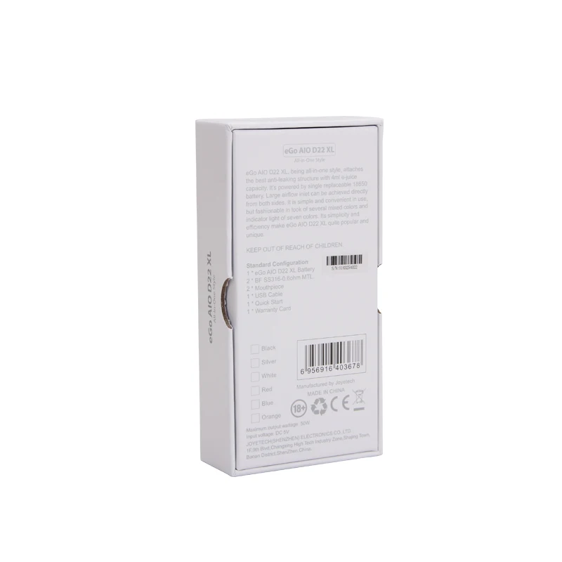 Joyetech eGo AIO D22 XL Vape Kit 2300mah Internal Battery 4ml Tank ego aio XL All-in-one E-cigarette Kit Vs Ijust s Kit Joyetech eGo AIO D22 XL Vape Kit 2300mah Internal Battery 4ml Tank ego aio XL All-in-one E-cigarette Kit Vs Ijust s Kit