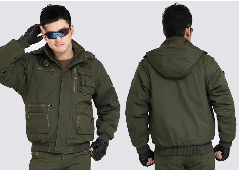 Новинка 101, Мужская Военная летная куртка со съемным рукавом, мужская куртка-бомбер с капюшоном, Мужская многофункциональная рабочая куртка, пальто 4XL BF657