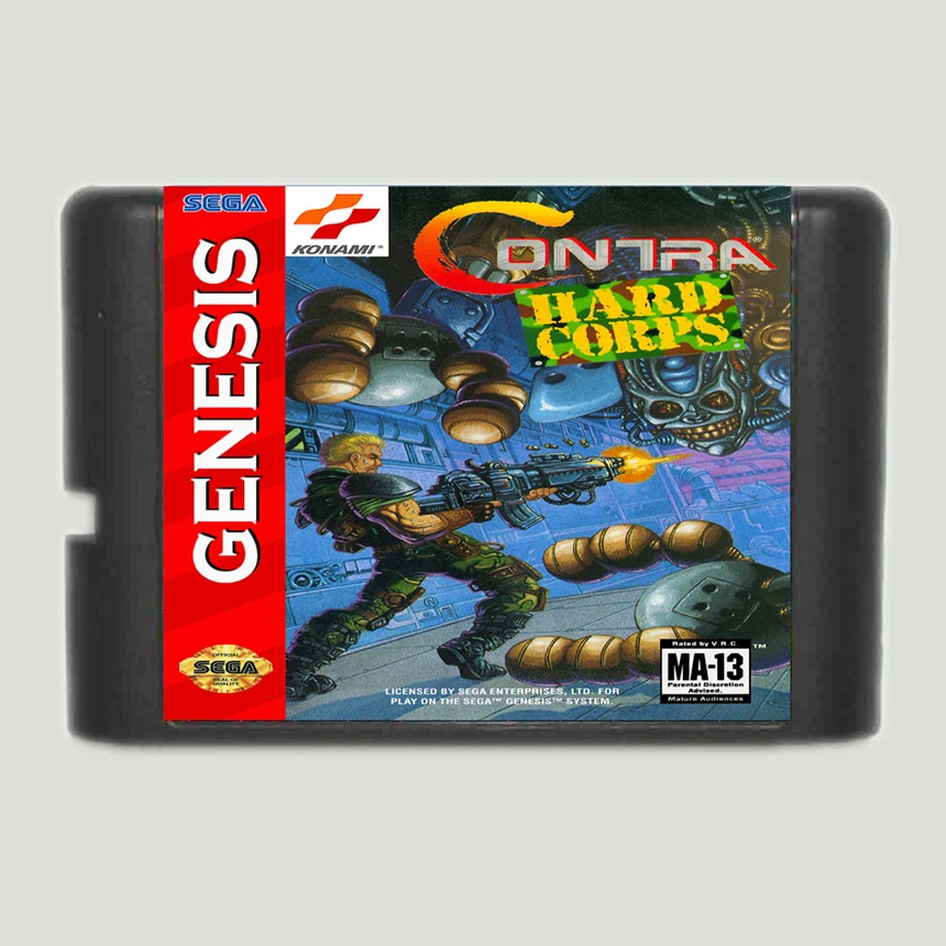 Contra жесткий корпус 16 бит игровая карта для sega Mega Drive и sega Genesis