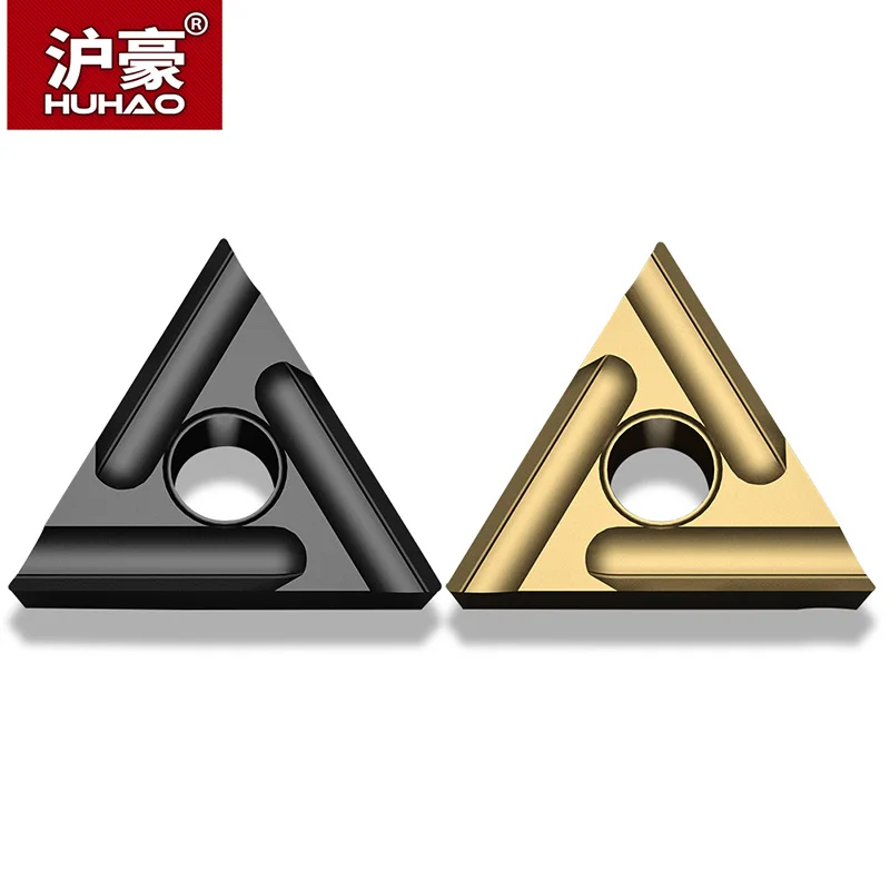 HUHAO 1 pc CNC Blade Triangle Slotting Lathe Insert Triangular Slotted Outer Hole Inner For Steel HRC45 Degree