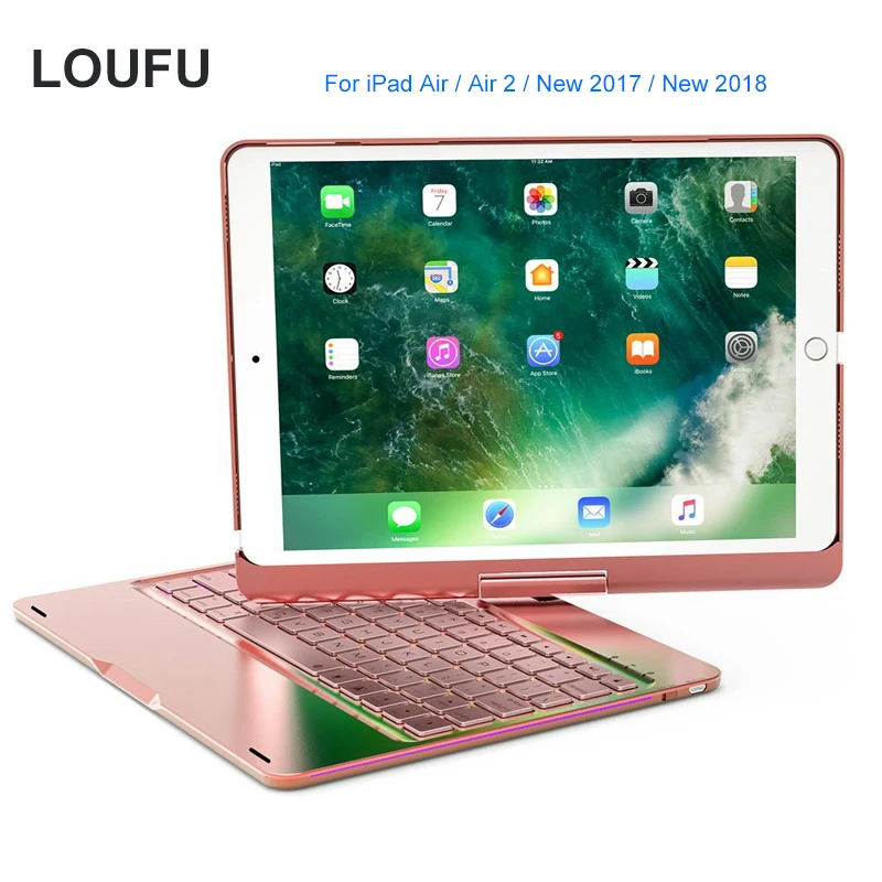 

Loufu Luxury Cover For iPad 2018 Case Keyboard Aluminum Alloy Bluetooth Wireless Keyboard For New iPad 2017 Keyboard Dropship