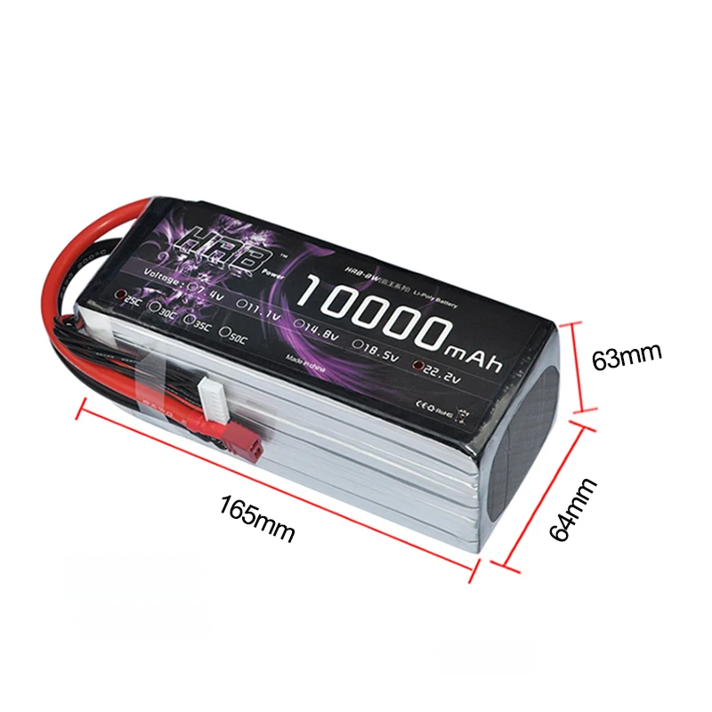 Аккумулятор hrb lipo 22,2 V 10000mAh 6S 25C 50C XT60 для радиоуправляемого автомобиля самолета вертолета квадрокоптера части дрона литиевая батарея