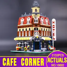 2016 New 2133Pcs LEPIN 15002 Creators Cafe Corner Model Building Kits Minifigure Blocks Kid Toy Gift brinquedos