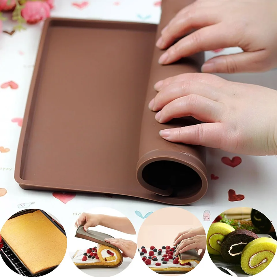1pc Non-stick Silicone Baking Mat for oven Multifunction Cake Roll Baking Mat Swiss Roll Pad Bakeware Baking Tools Pastry Tools (7)