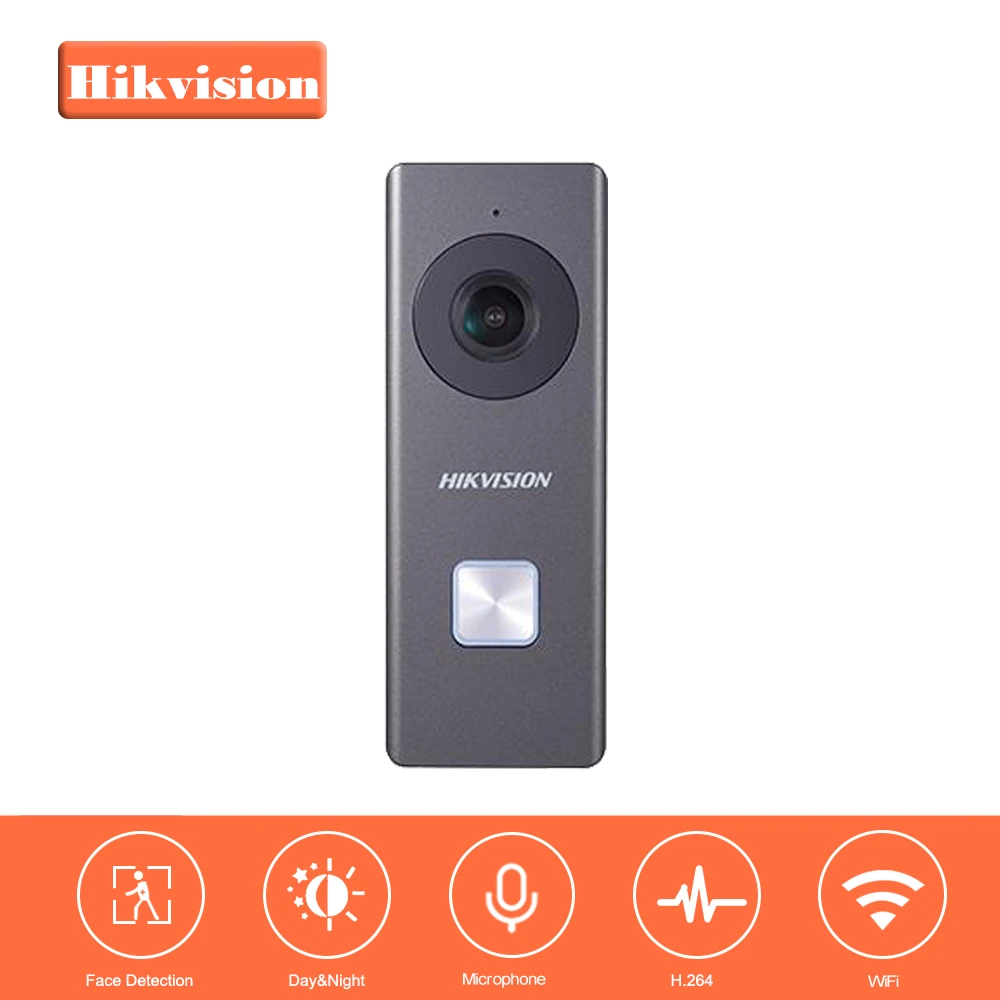 

HIKVISION WiFi Video Doorbell DS-KB6403-WIP Built-in Omnidirectional Microphone and Loudspeaker 2MP 24V Power Supply not include