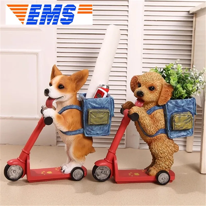 Simulasi Anak Anjing Lucu Patung Beruntung Anjing Shiba Inu Poodle