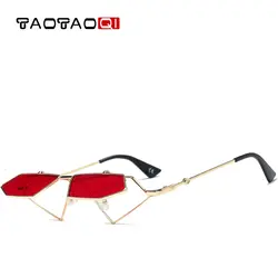 TAOTAOQI бренд металлические солнцезащитные очки кошачий глаз Для женщин модные дизайнерские Роскошные Для мужчин солнцезащитные очки в