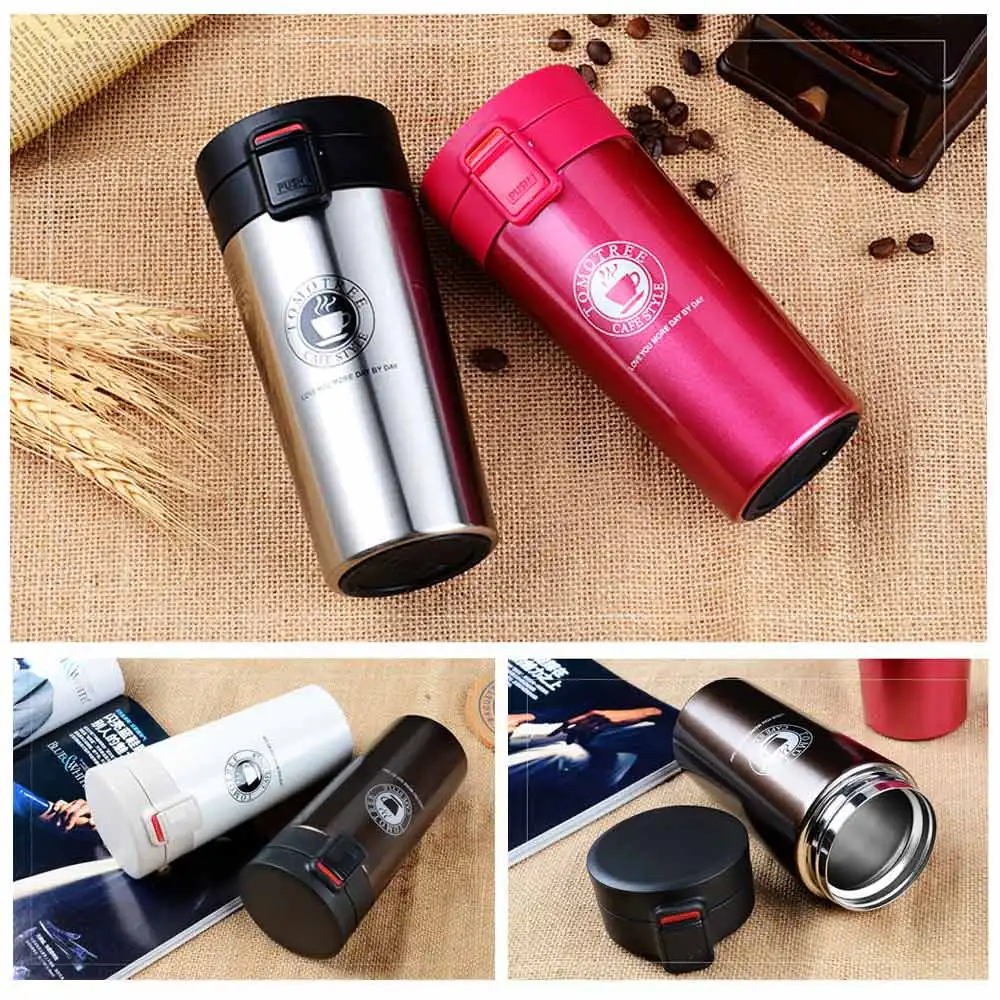 

Hot Quality Double Wall Stainless Steel Vacuum Flasks 380ml Car Thermo Cup Coffee Tea Travel Mug Thermol Bottle Thermocup